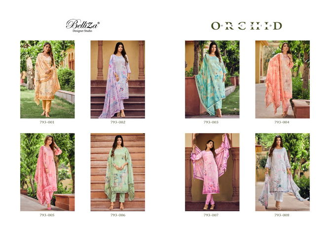 Orchid 793 By Belliza Cotton Dress Materials Catalog